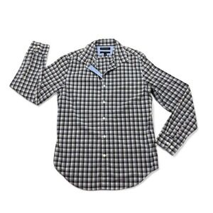Banana Republic 100% cotton blue plaid  Gingham button up shirt Size M